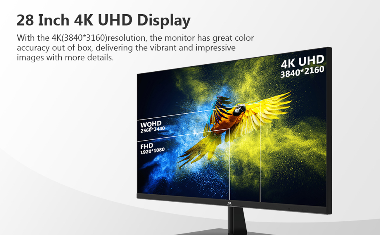 ZEDGE U28I4K 28" Ultra HD 4K IPS Monitor, UHD 3840 x 2160, 300 cd/m2